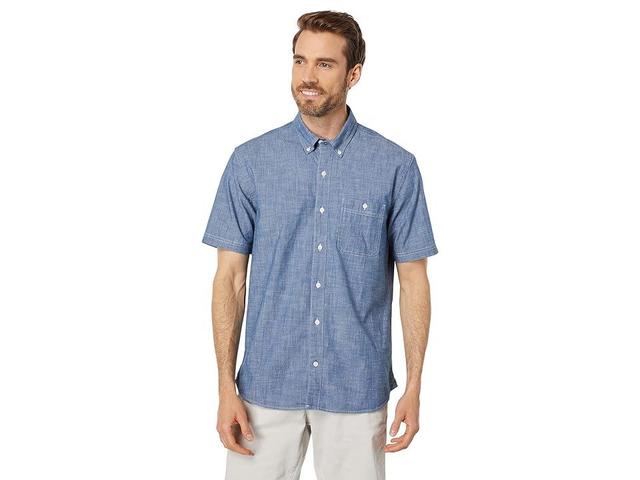 L.L.Bean Comfort Stretch Chambray Shirt Short Sleeve Traditional Fit (Indigo) Men's Clothing Product Image