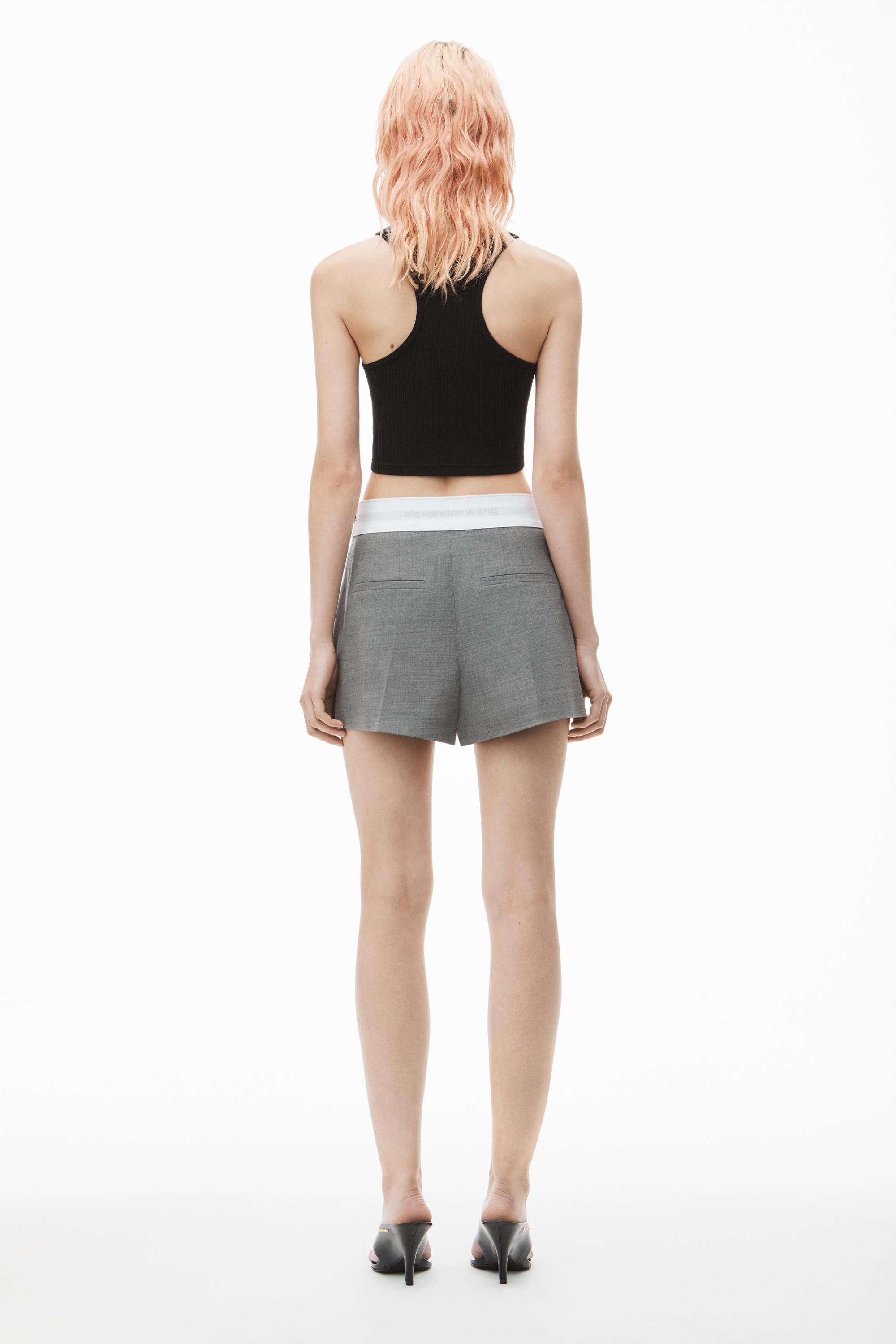 High-waist Pleated Short With Logo Elastic Product Image