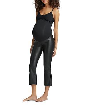 Commando Faux Leather Mat Crop Flare Women's Dress Pants Product Image