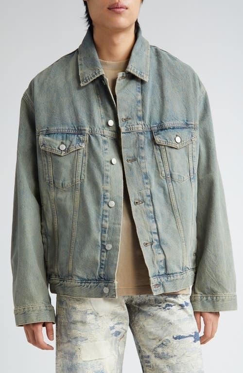 ACNE STUDIOS Kataya Delta Denim Oversized Jacket In Blue Product Image