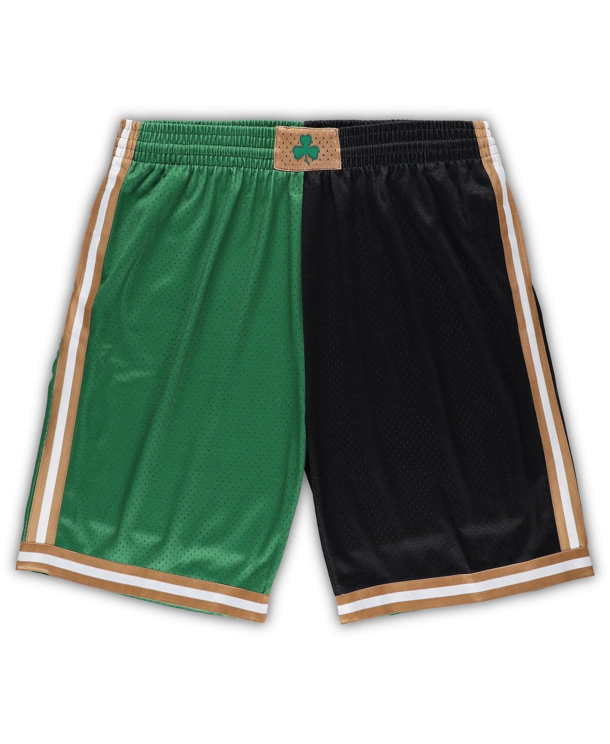 Mens Mitchell & Ness Kelly /Black Boston Celtics Big & Tall Hardwood Classics Split Swingman Shorts Product Image