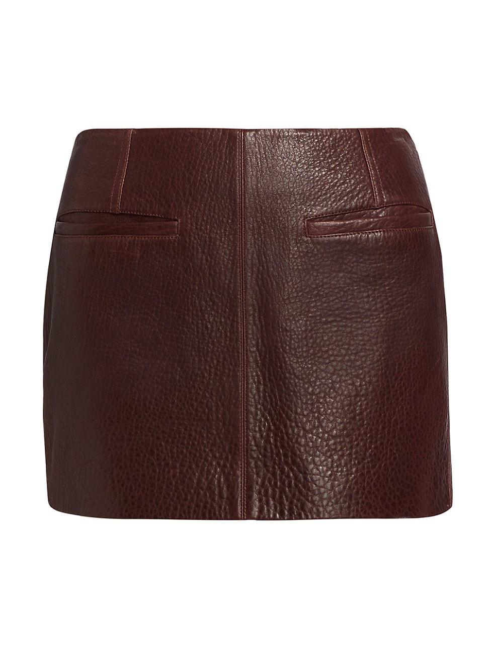 Womens Cowan Leather A-Line Miniskirt Product Image