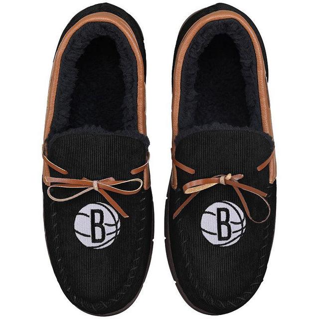 Mens Brooklyn Nets Corduroy Moccasin Slippers Product Image