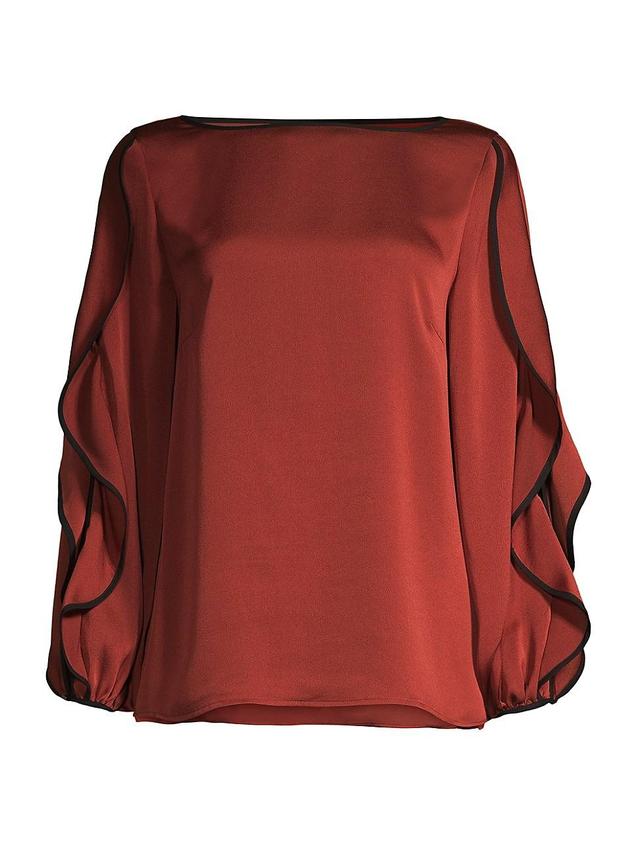 Womens Butterfly-Sleeve Crepe Blouse Product Image