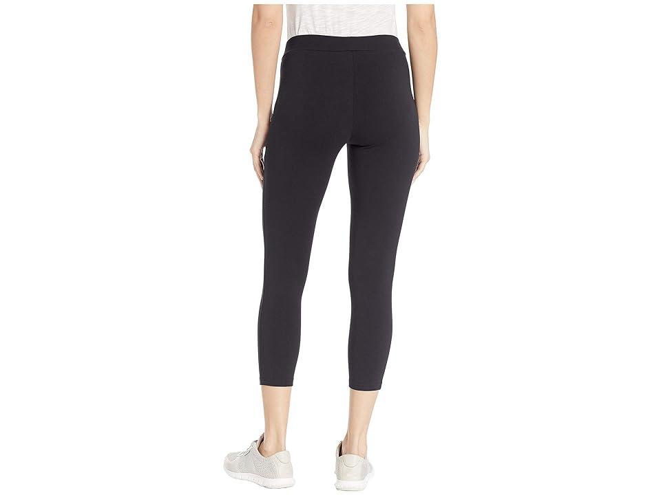 HUE Wide Waistband Blackout Cotton Capri Leggings Women's Casual Pants Product Image