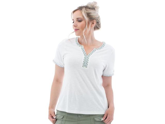 Aventura Clothing Kateri Short Sleeve Top (White) Women's Clothing Product Image