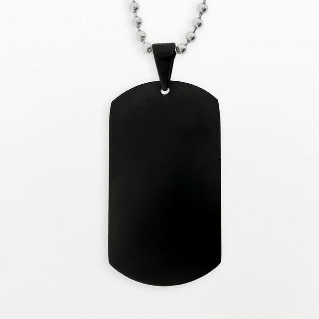 LYNX Stainless Steel Black Ion Dog Tag - Men, Mens Silver Product Image