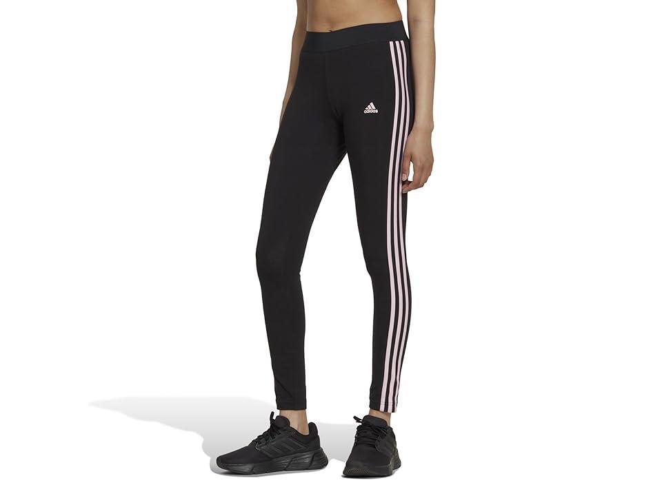 adidas Loungewear Essentials 3-Stripes Leggings Clear Pink) Women's Clothing Product Image