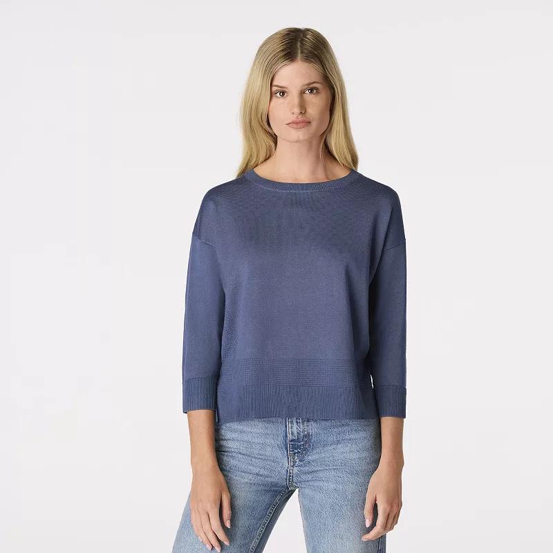 Womens Cable & Gauge 3/4 Sleeve Pullover Sweater Product Image