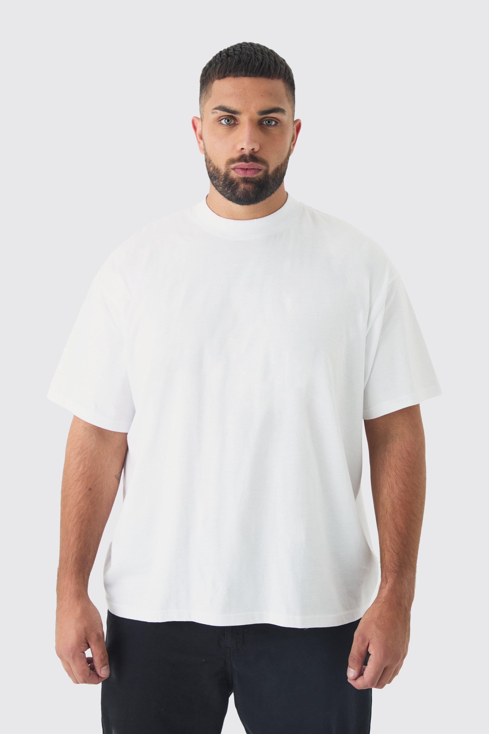 Plus Oversized Extended Neck T-shirt | boohooMAN USA Product Image