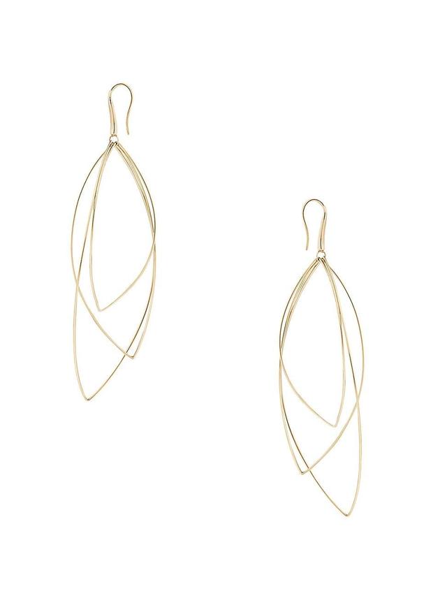 Womens 14K Yellow Gold Multi-Curve Wire Marquis La Bangle Earrings Product Image