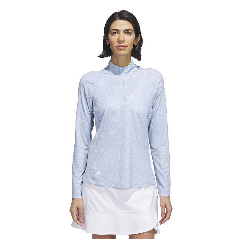 Womens adidas Essentials Long Sleeve Printed Mock Polo Shirt Product Image