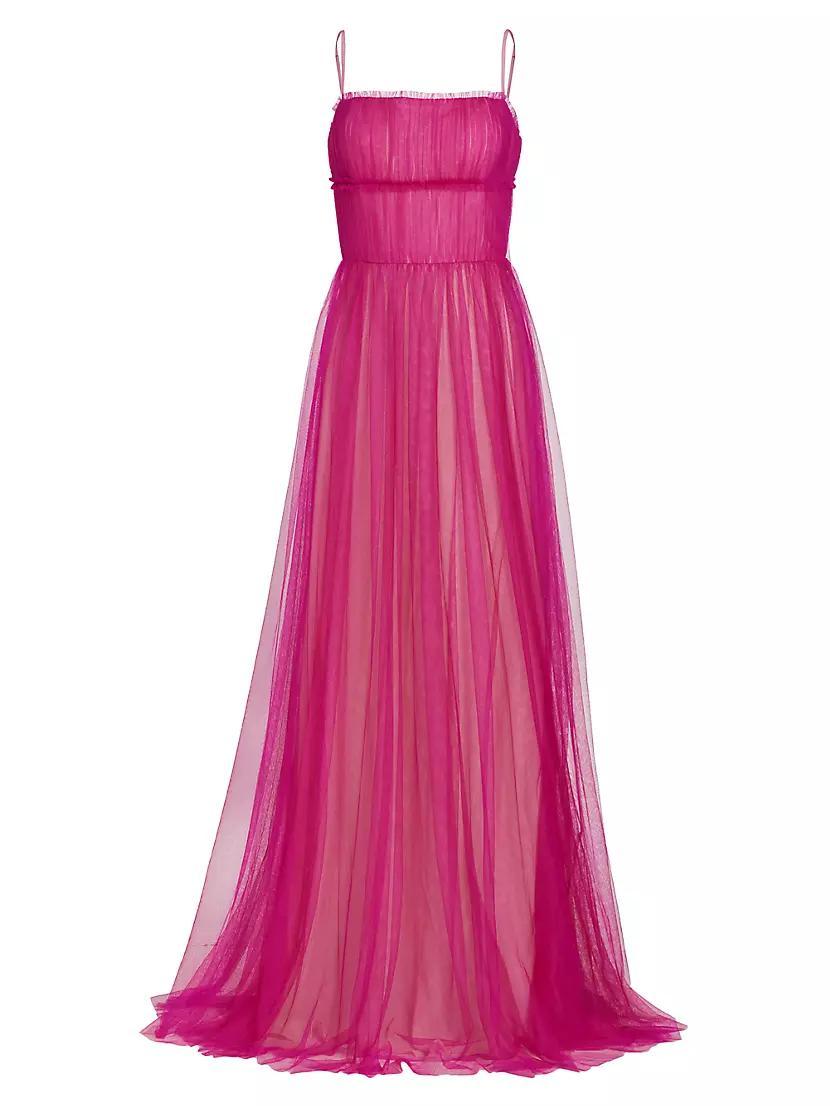 Womens Manuela Tulle Cape Back Gown Product Image