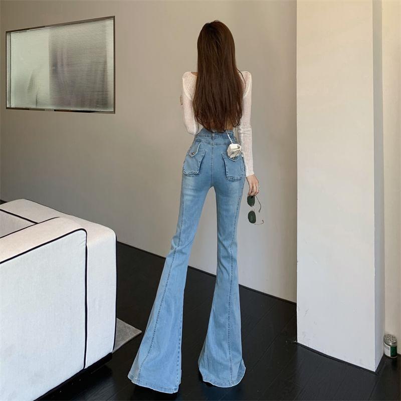 High Rise Flared Jeans Product Image