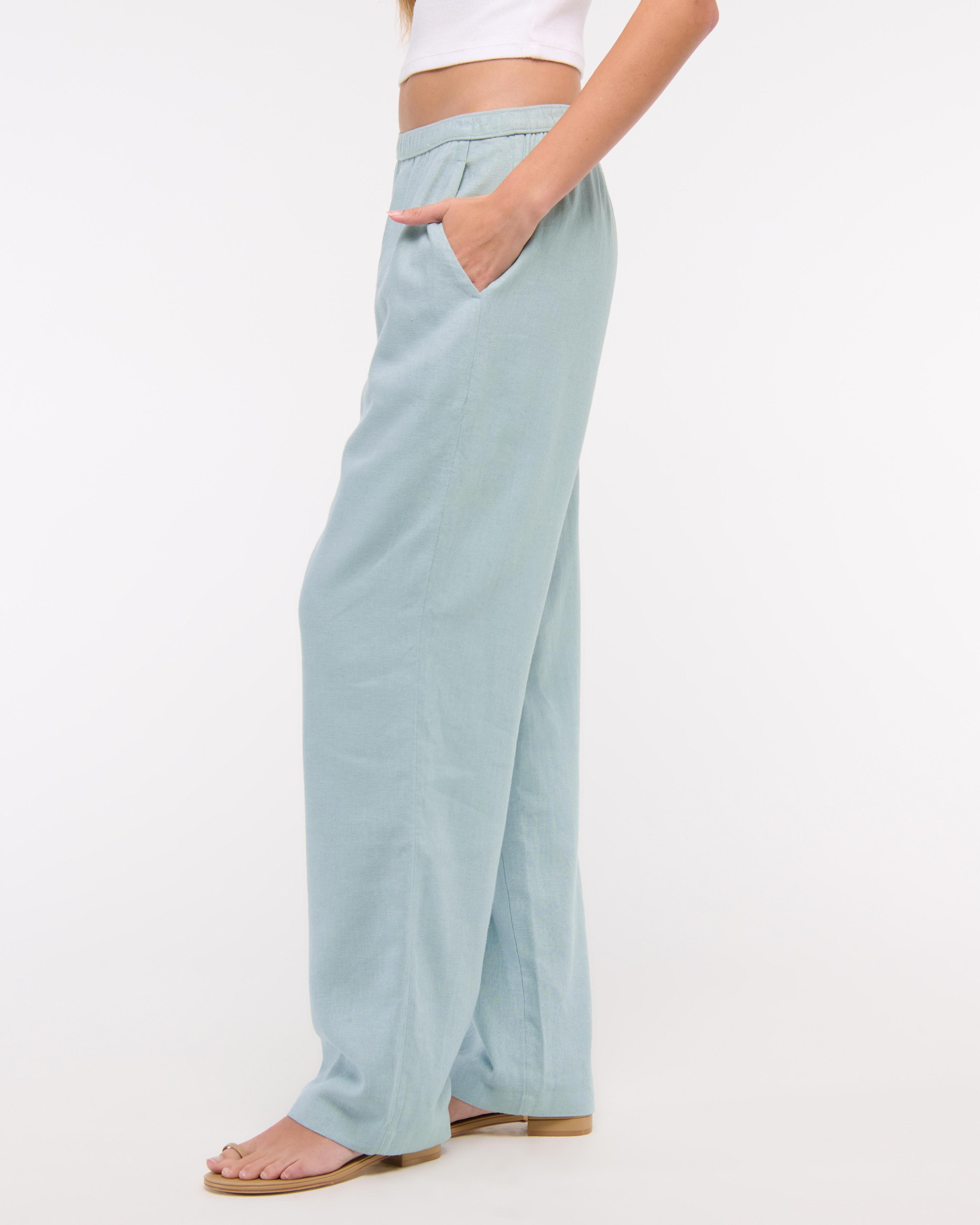 Straight Linen-Blend Pull-On Pant Product Image