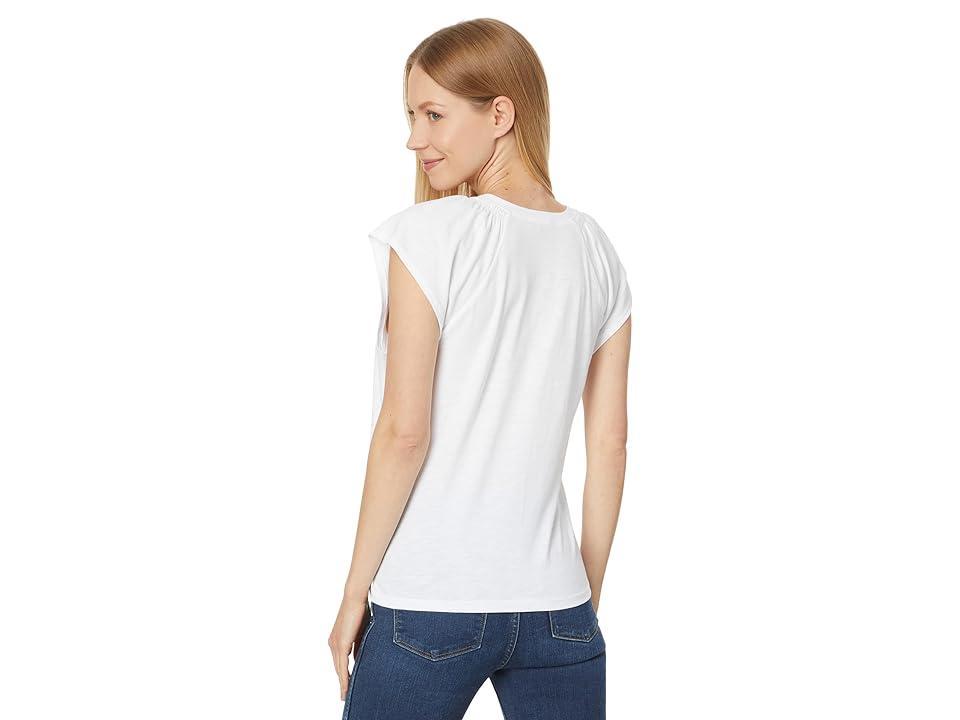 Lilla P Shirred Shoulder V-Neck Women's Clothing Product Image