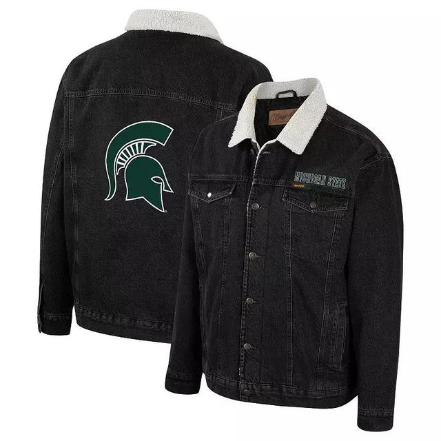 Mens Colosseum x Wrangler Charcoal Michigan State Spartans Western Button-Up Denim Jacket Product Image