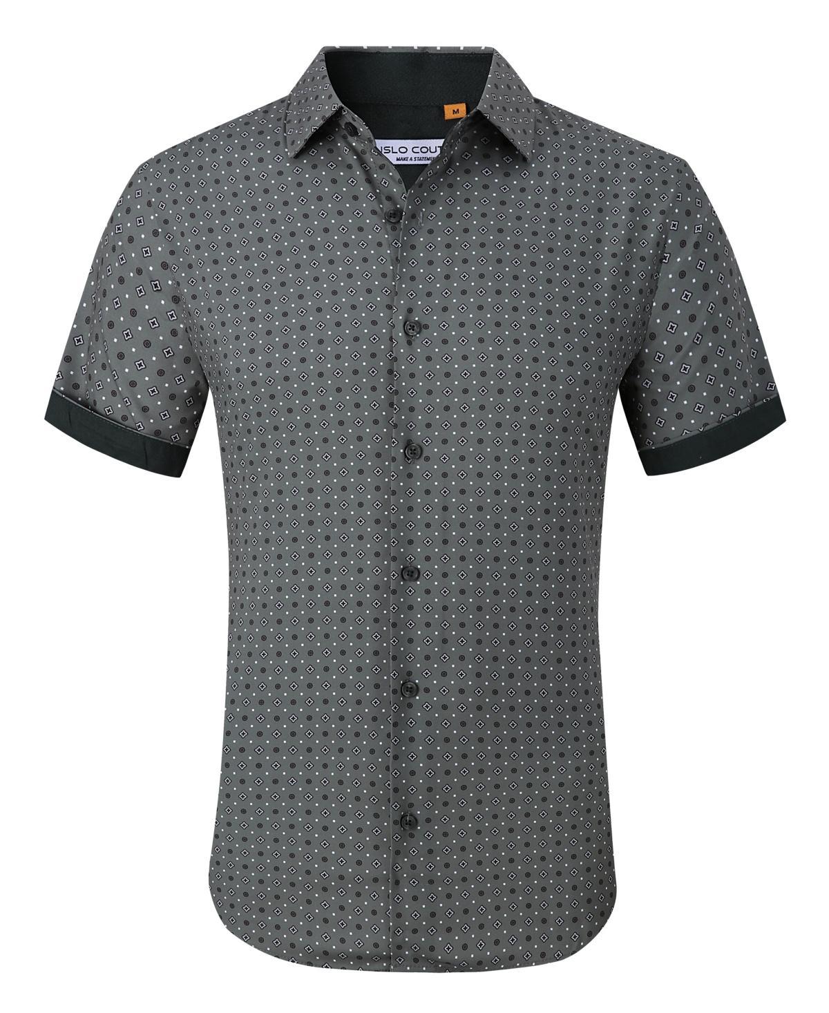 Suslo Couture Mens Slim-Fit Geo-Print Performance Shirt Product Image