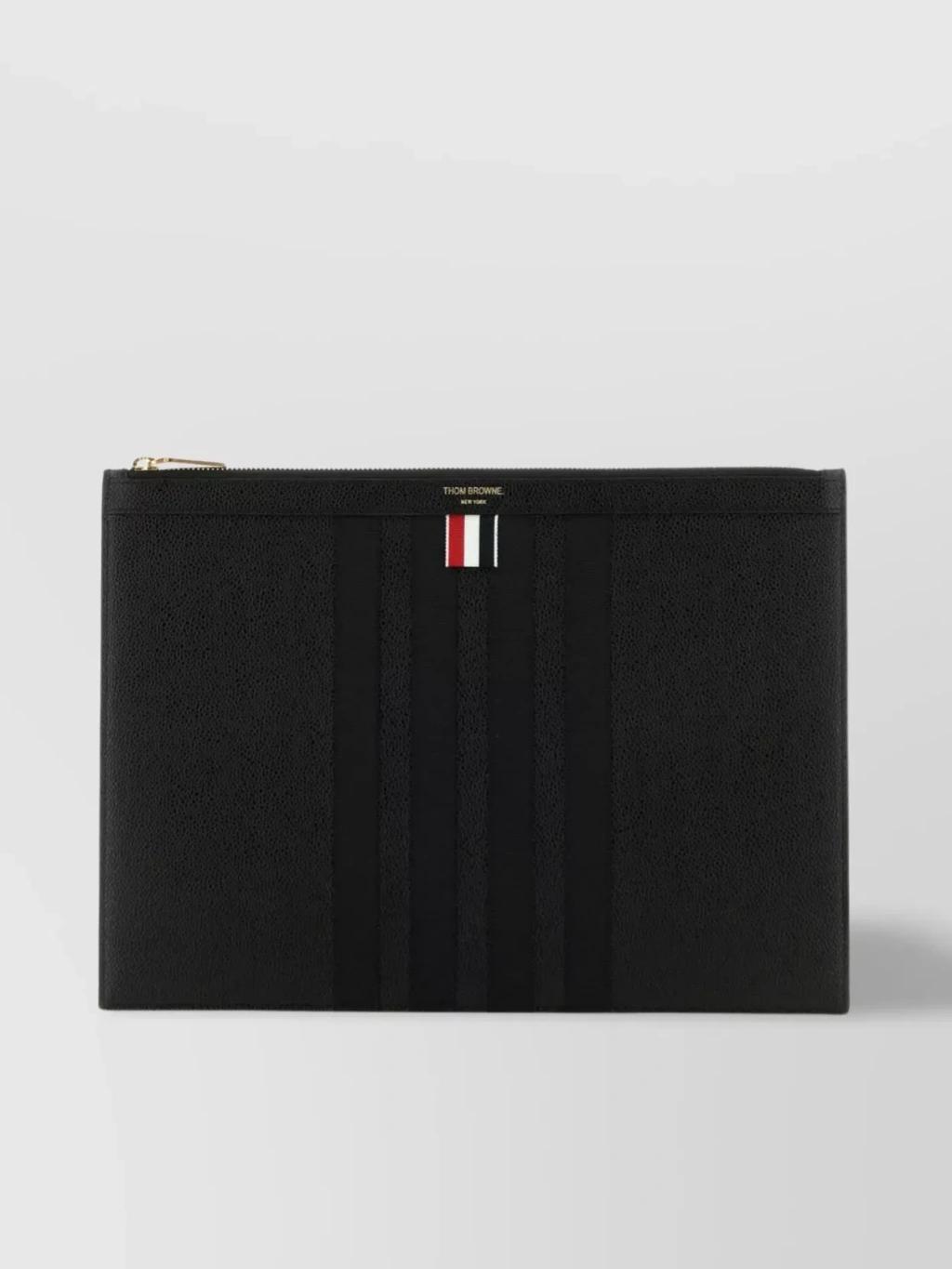 Signature Stripes Leather Clutch Product Image