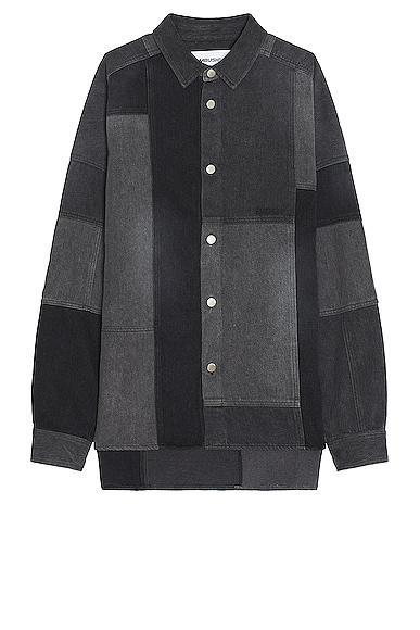 Patchwork Denim Shirt Product Image