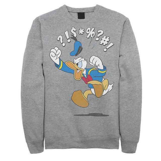 Disneys Mickey & Friends Donald Duck Mens Angry Jump Sweatshirt Athletic Grey Product Image