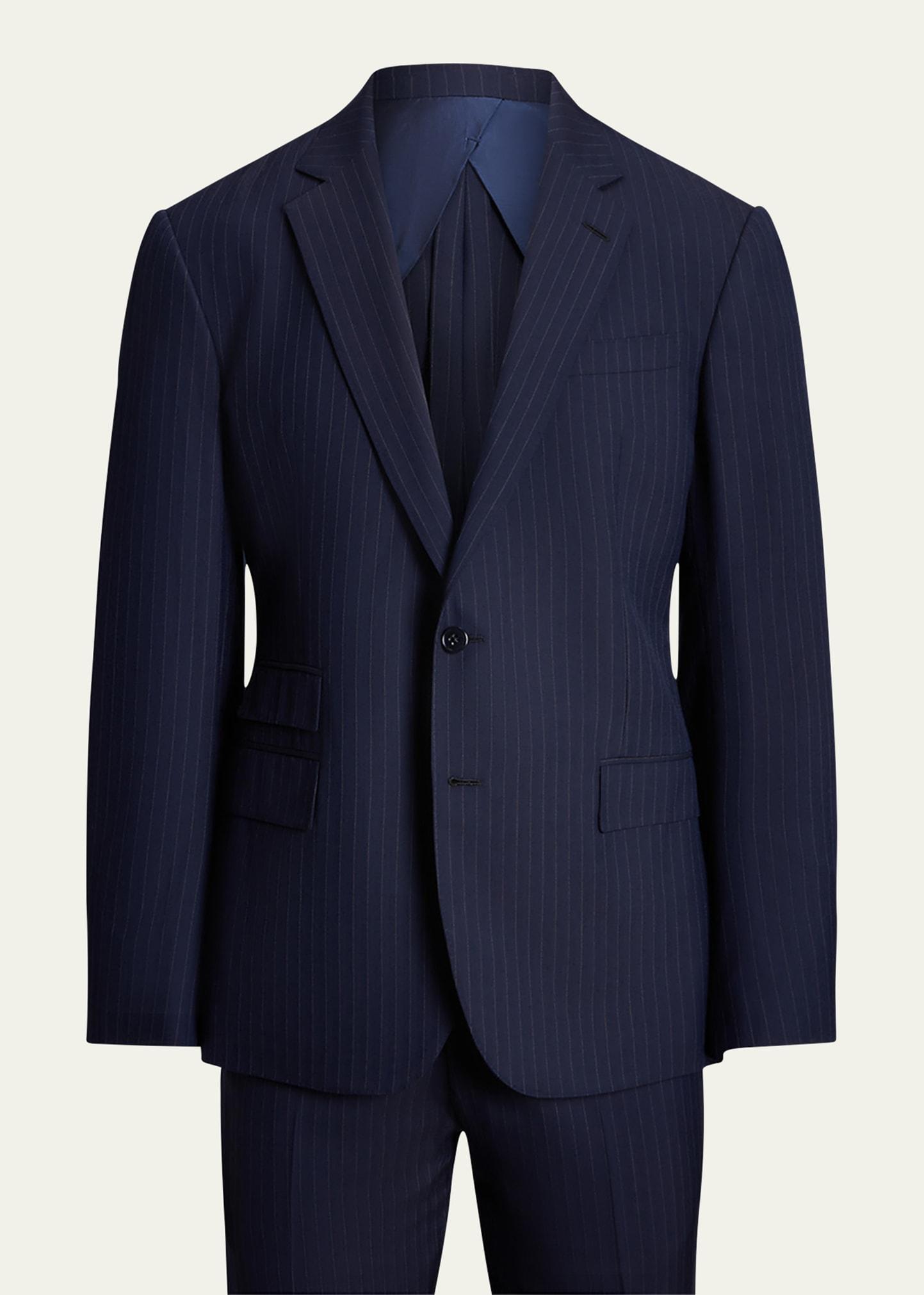 Mens Kent Hand-Tailored Pinstripe Suit Product Image