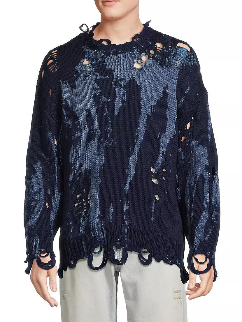 Distressed Cotton Oversized Sweater Product Image