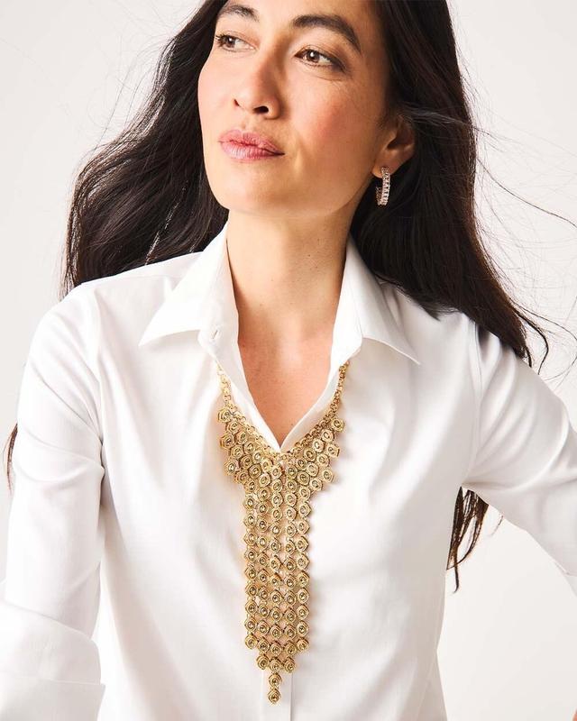 Cascading Gold Tone Statement Necklace Product Image