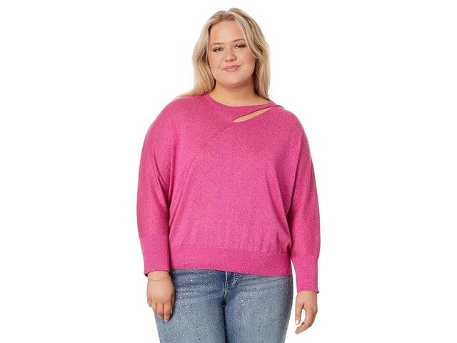 NIC+ZOE Plus Size Soft Sleeve Twist Sweater Tee (Shocking ) Women's Clothing Product Image