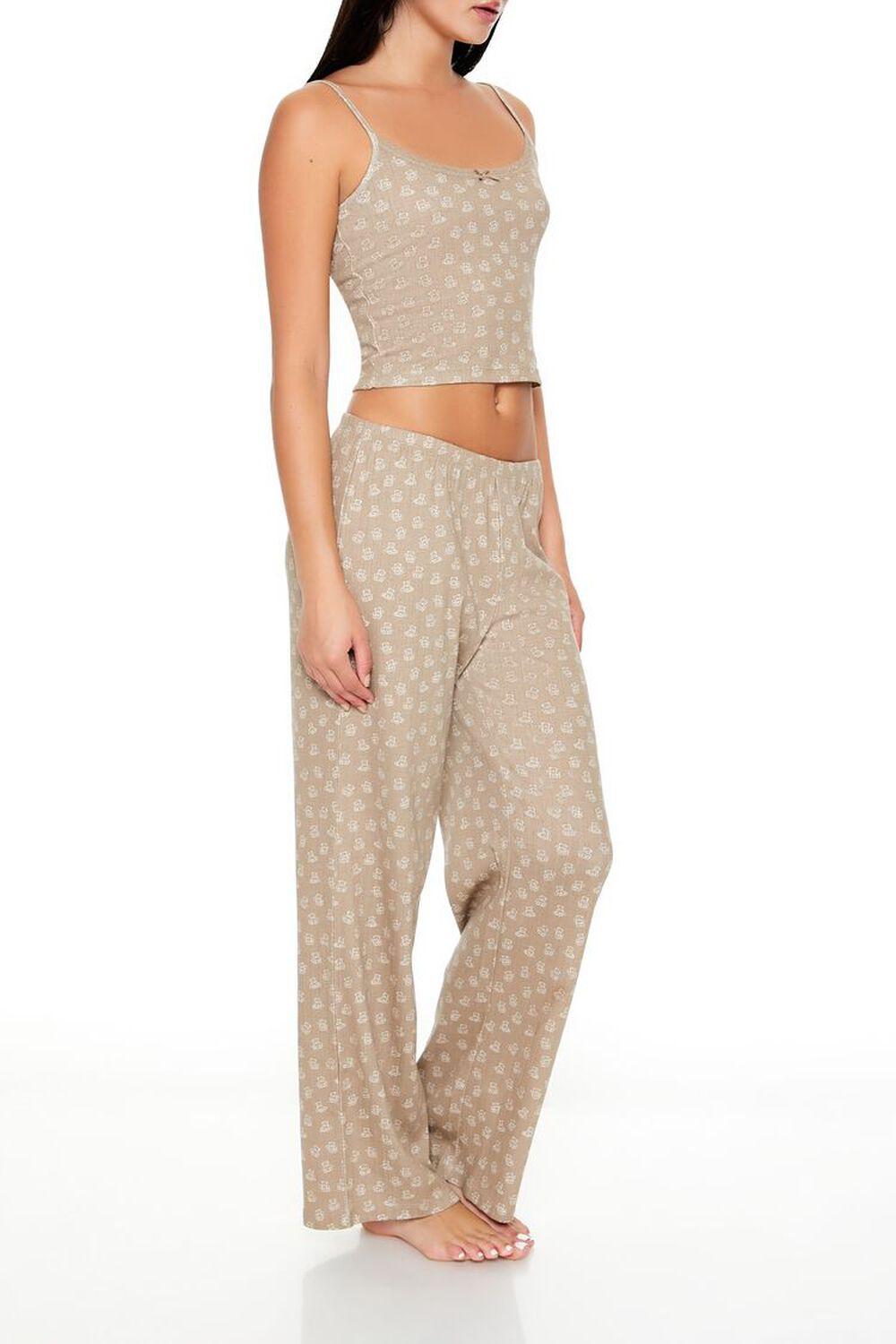 Teddy Bear Print Cami & Pants Pajama Set | Forever 21 Product Image