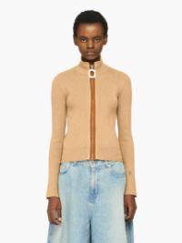 FITTED ZIP UP CARDIGAN in neutrals | JW Anderson US  Product Image