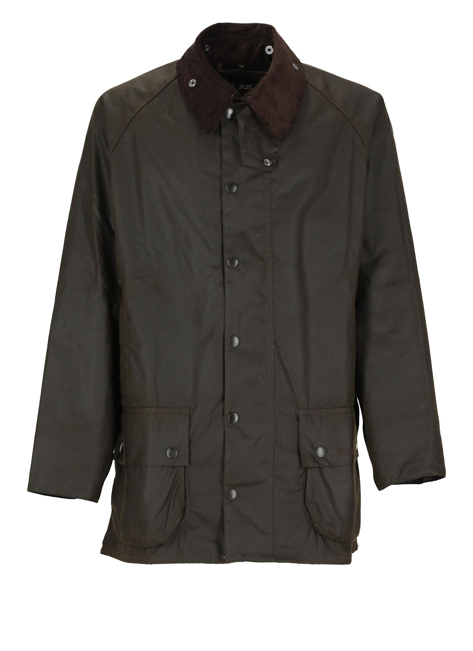 'utility' Jacket Featuring Corduroy Collar In Green Product Image