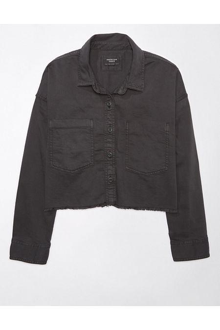 AE Cropped Denim Button-Up Shirt Women's Product Image