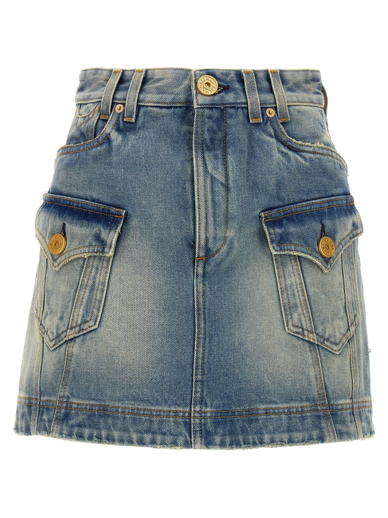 Western Skirts In Blue Product Image