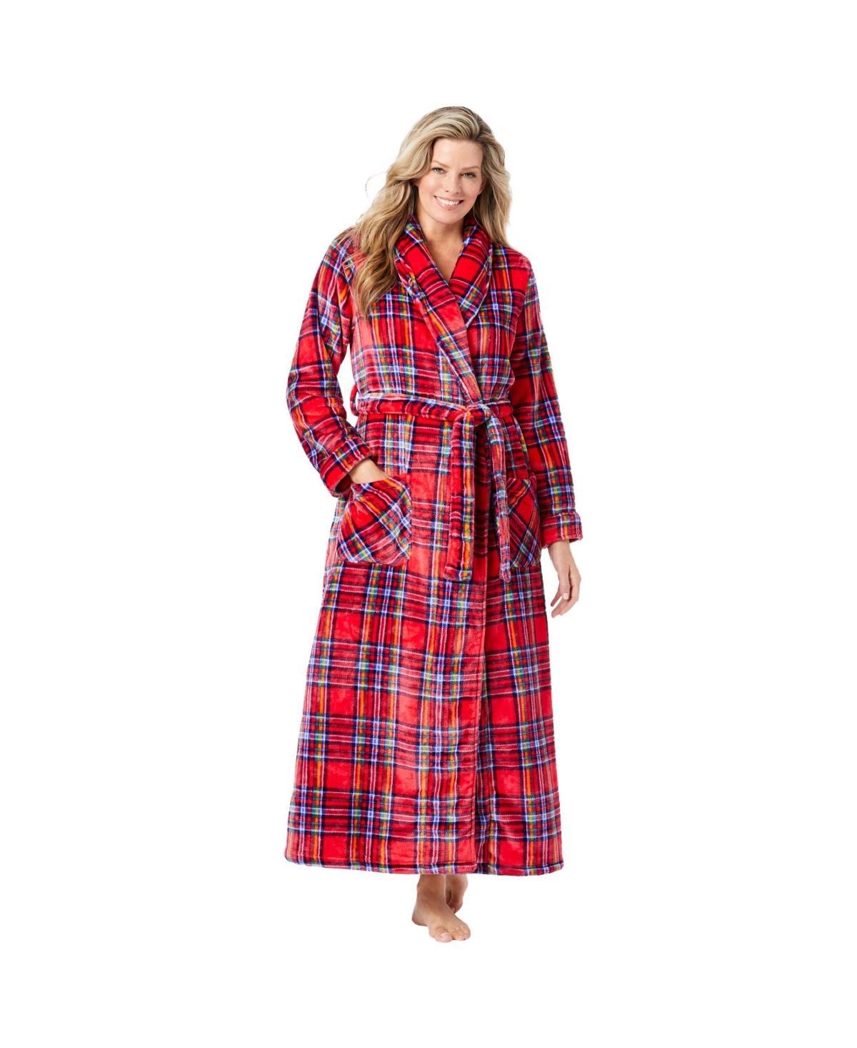 Dreams & Co. Womens Plush Wrap Robe Product Image