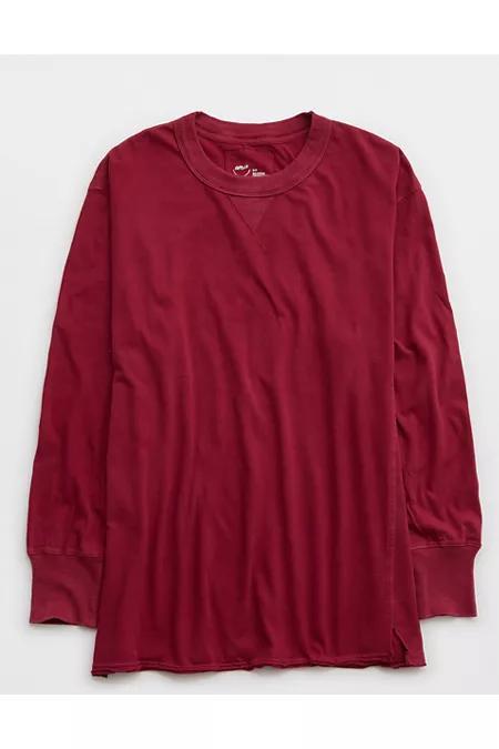 Aerie Cozy Long Sleeve Oversized Boyfriend T-Shirt Women's Product Image