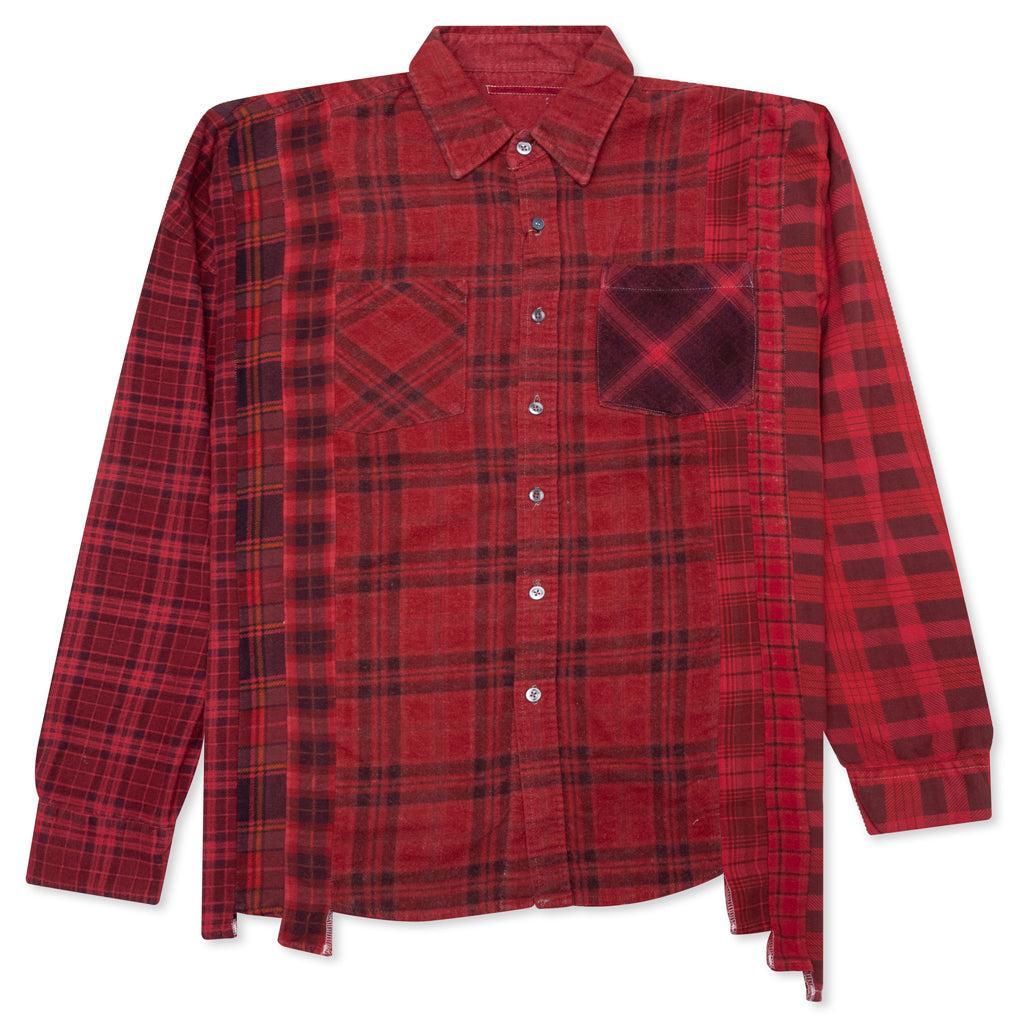 Over Dye 7 Cuts Wide Shirt - Red Male Product Image