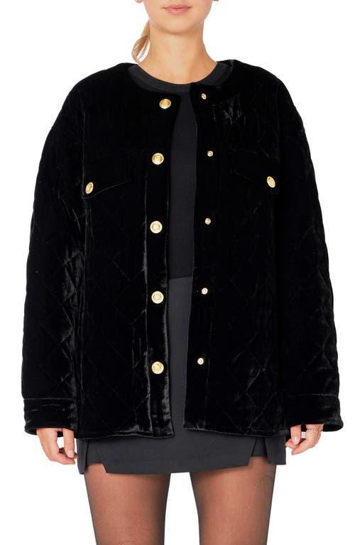 Endless Rose Premium Quilted Velvet Oversized Jacket Product Image