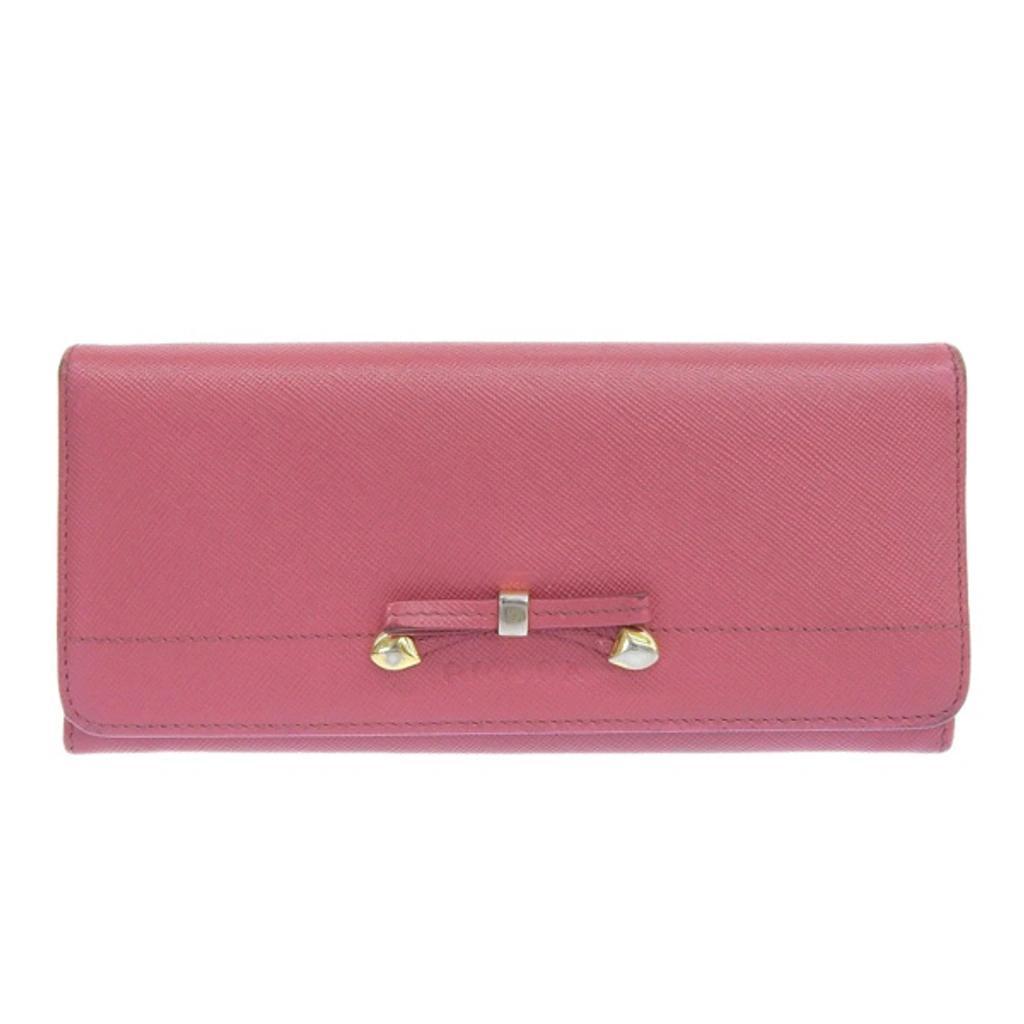 Ribbon Leather Wallet () In Pink Product Image