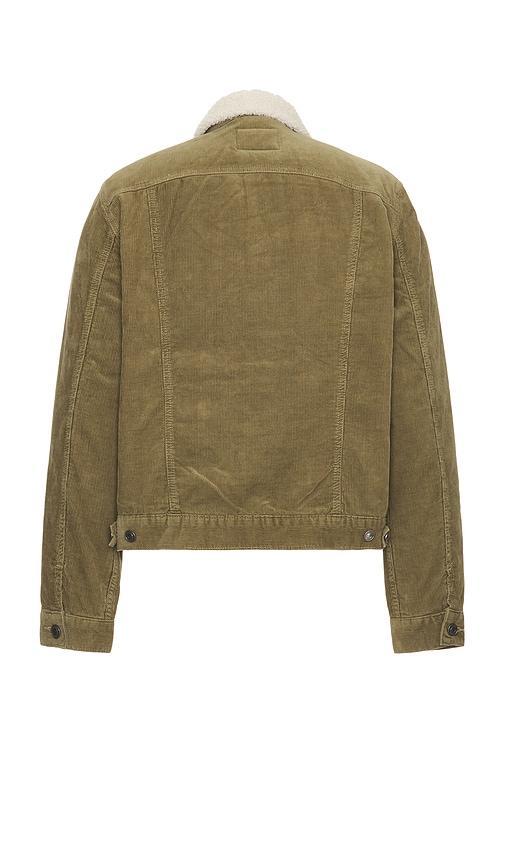 ALLSAINTS Westy Fleece Lined Corduroy Trucker Jacket In Taylor Green Product Image