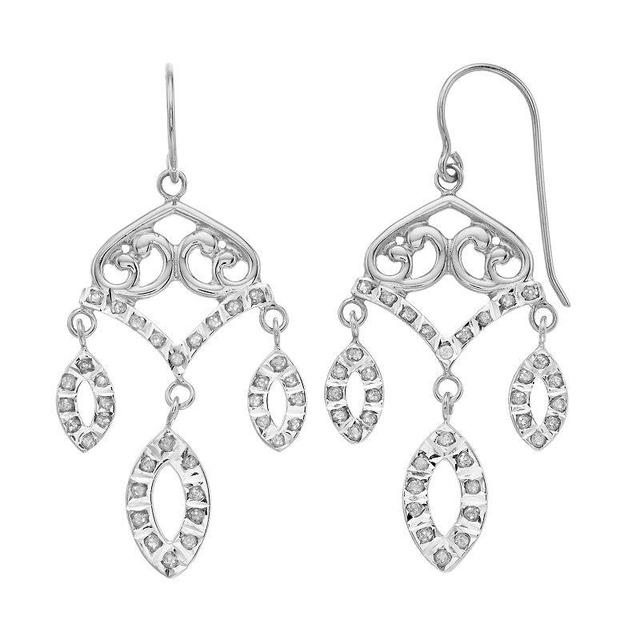 Diamond Mystique Chandelier Drop Earrings, Womens, Grey Product Image