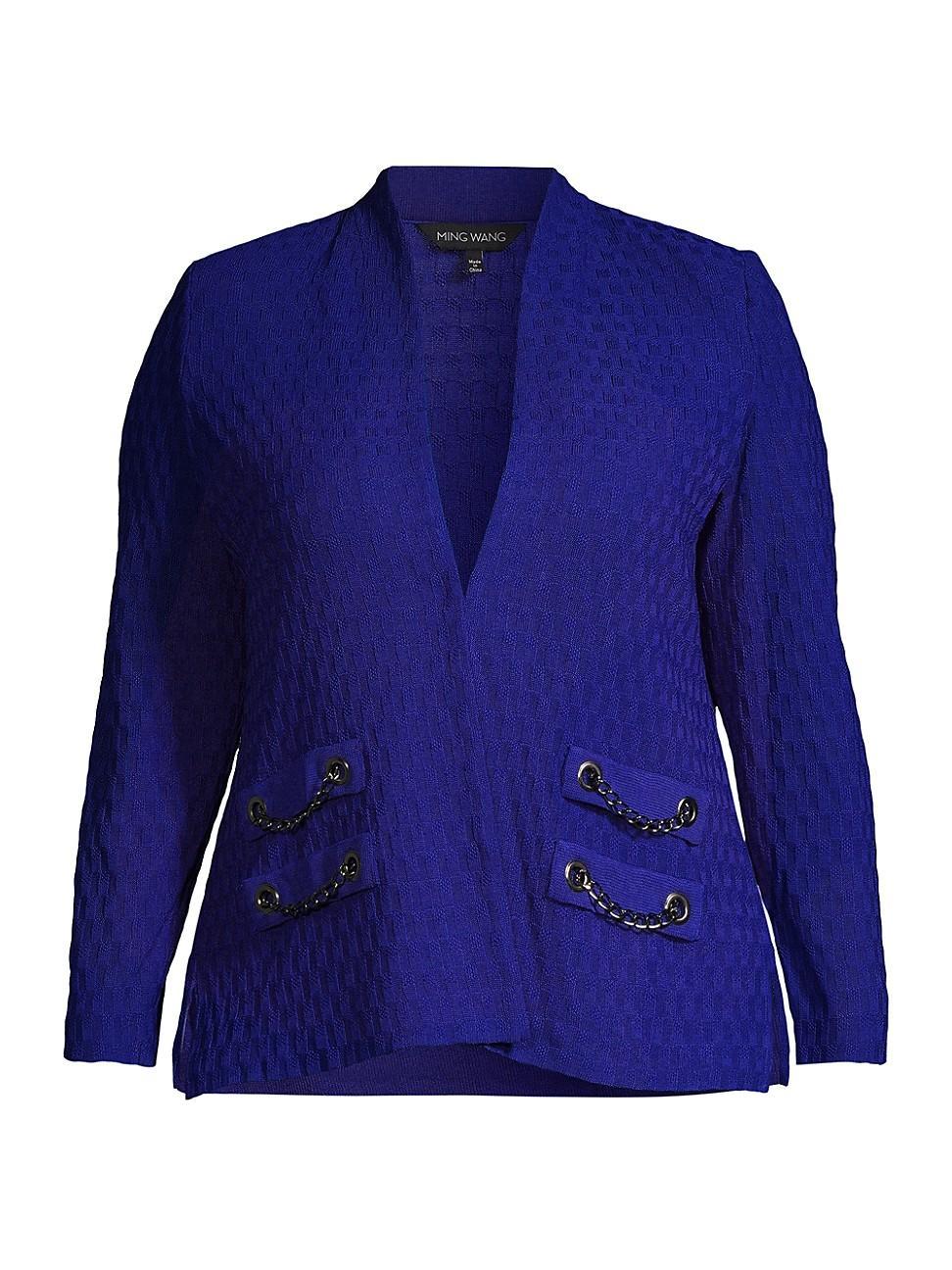 Womens Chain Trim Knit Jacket Product Image