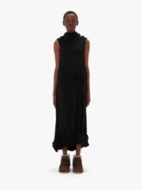 TWISTED DRAPE SHEER DRESS in black | JW Anderson US  Product Image