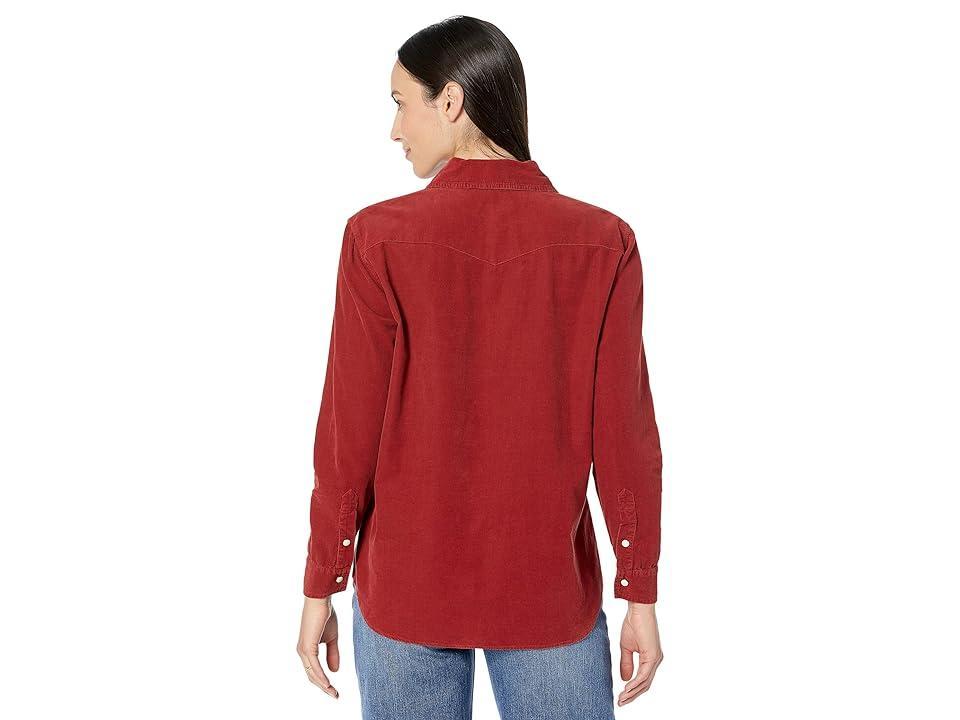 Elliott Lauren Corduroy Snap Front Shirt with Western Details (Clay) Women's Clothing Product Image