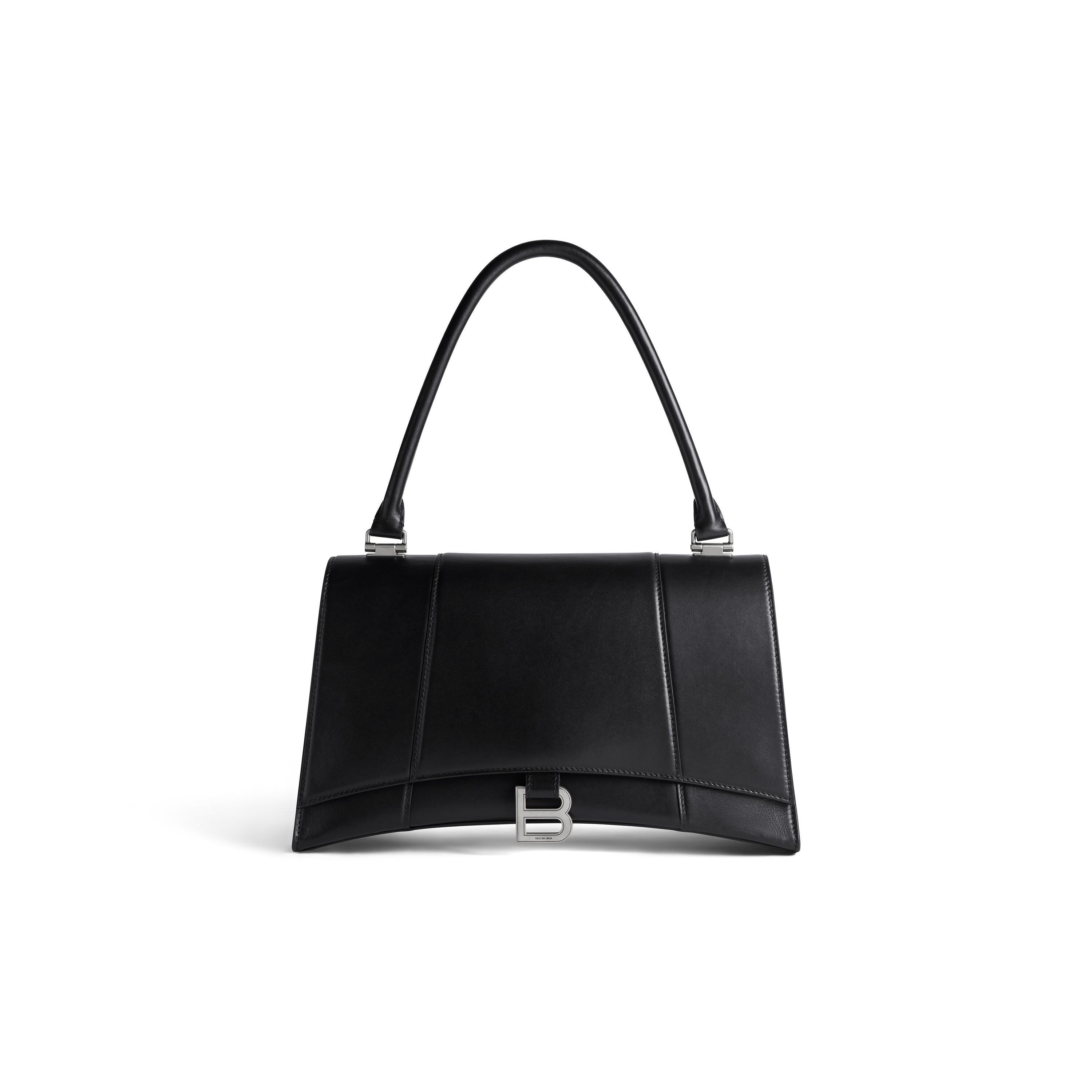 Women's Hourglass Hinge Medium Handbag in Black Product Image