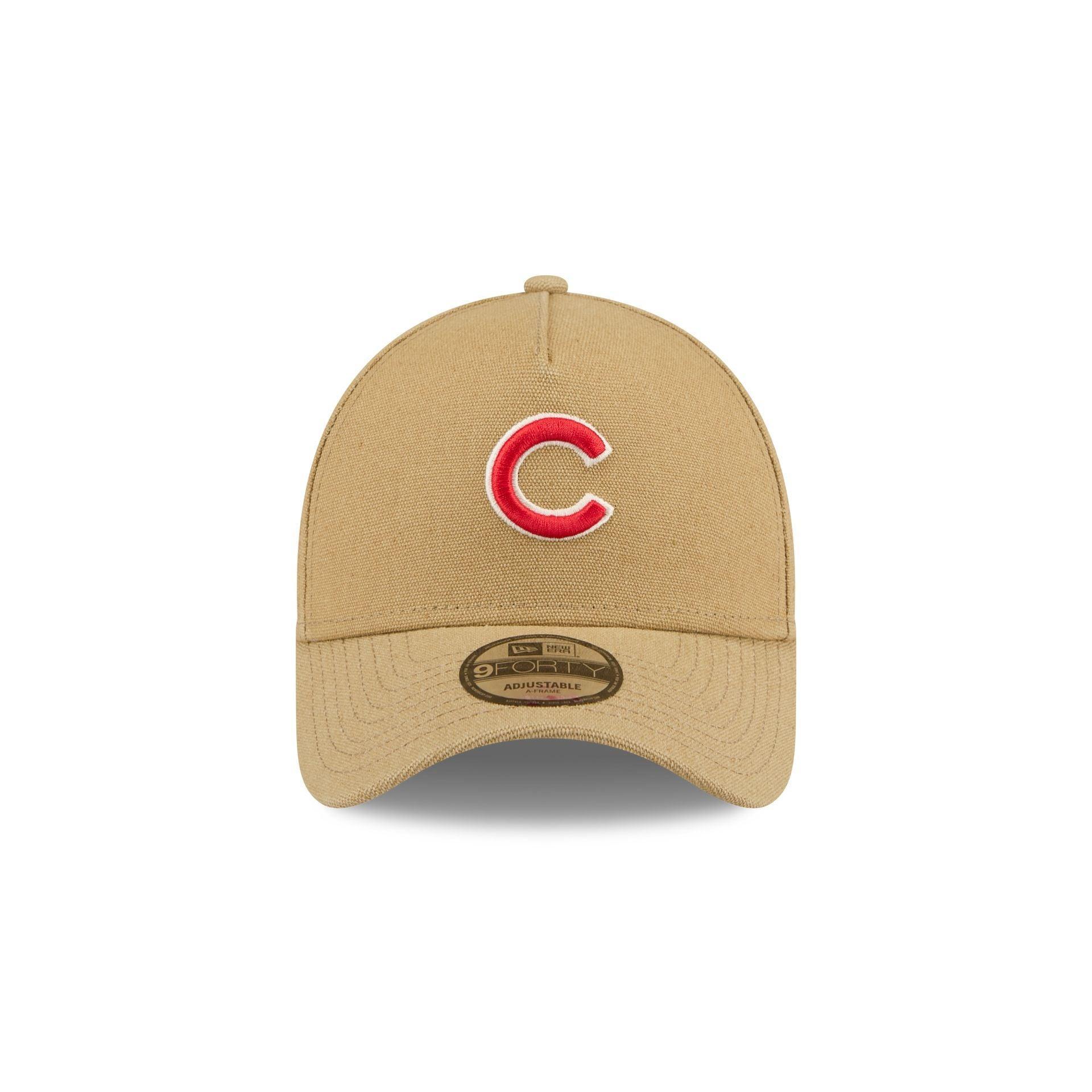 Chicago Cubs Logo Essentials Khaki 9FORTY A-Frame Snapback Hat Male Product Image