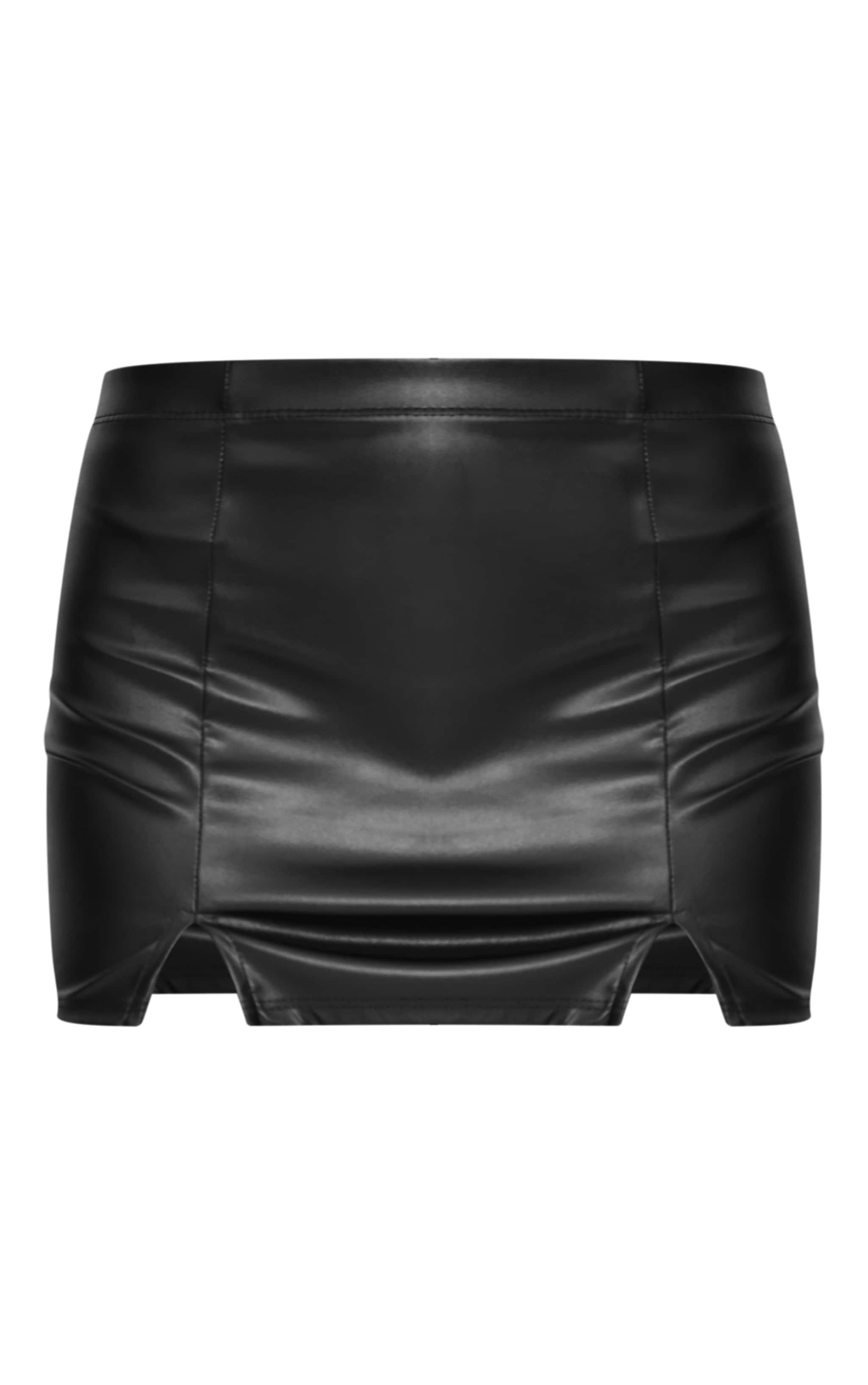 Black Faux Leather Mirco Mini Skirt Product Image