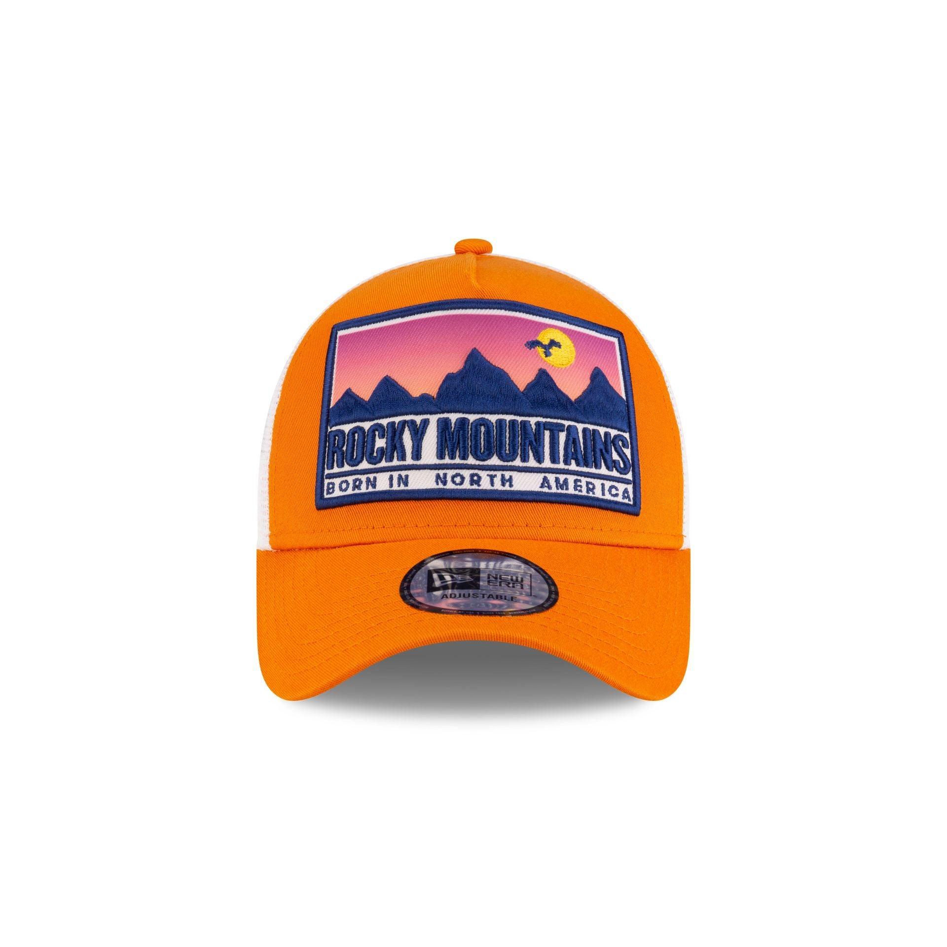 New Era Cap Orange Rockies 9FORTY A-Frame Trucker Hat Male Product Image