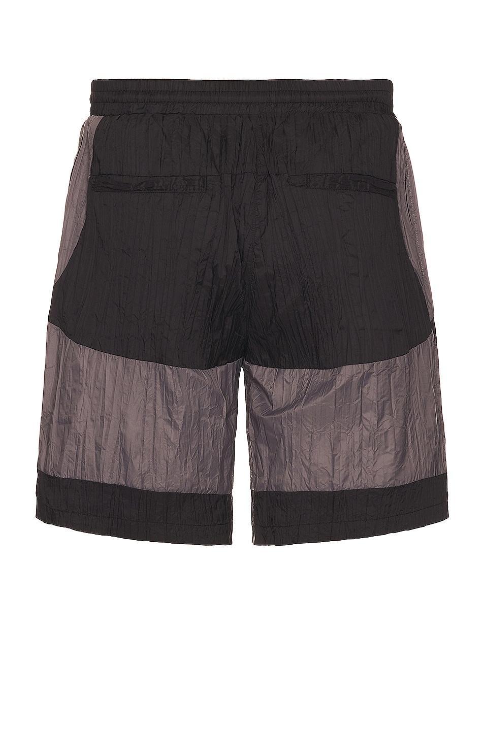 C2H4 Wrinkled Nylon Arch Panelled Track Shorts Black. (also in ). Product Image