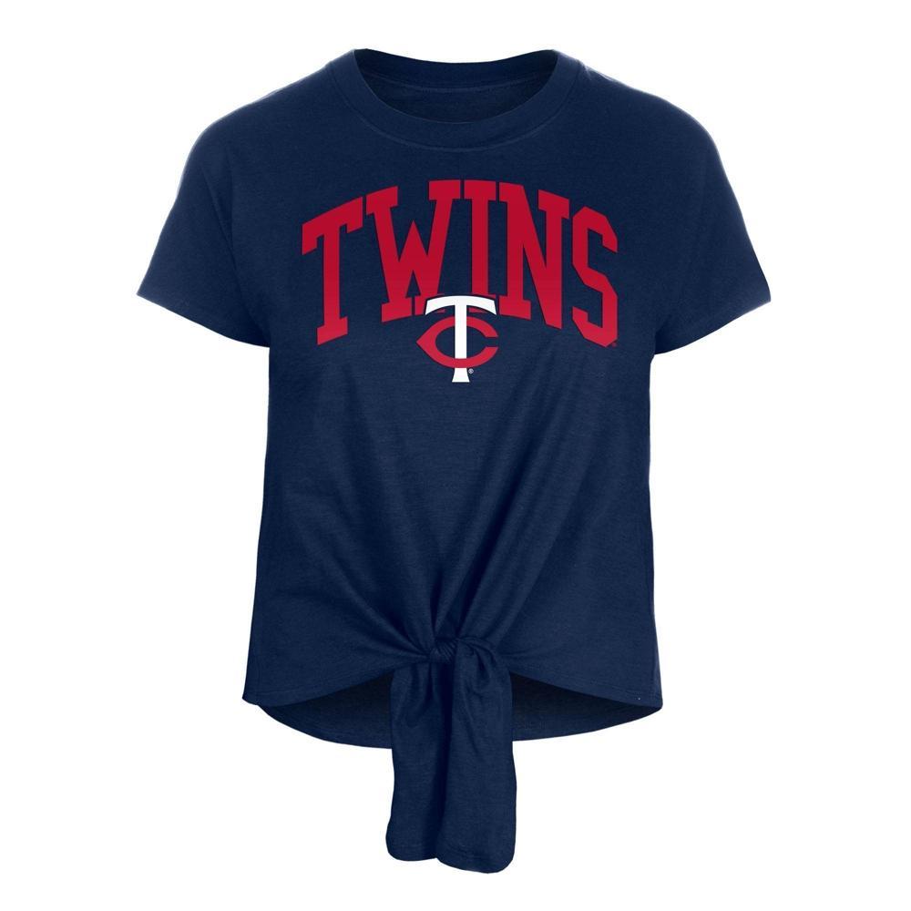 MLB Minnesota Twins Women's Front Knot T-Shirt - M Product Image